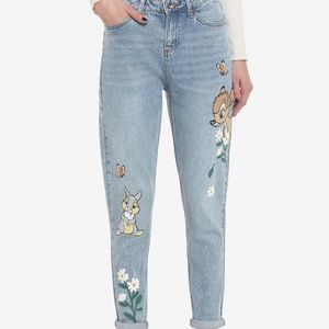 Disney Bambi & Thumper Mom Jeans Hot Topic Disneyland Spring